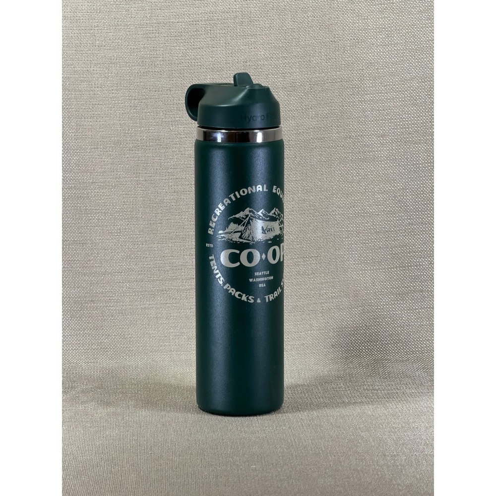 Hydro Flask REI Co-op 24 oz Wide Mouth Straw Lid Green Water Bottle REIW24BSW